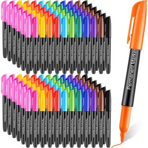 Ctosree 144 Pcs Colors Permanent Markers Bulk 12 Assorted Colorful Markers Fine Point Permanent Fine Tip Waterproof Pen Halloween Christmas Gifts for Adult Coloring Doodling Marking