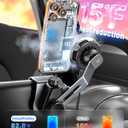 CloudValley 25W Wireless Charger Phone Mount for Tesla Model Y/3 with RGB Lighting, Magnetic Extendable Metal Car Holder with Cooling Fan & 45W Adapter, Design for iPhone MagSafe 17/16 Pro Max
