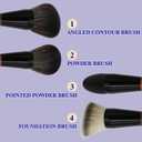 Double Ended Foundation Brush & Blending Brush for Makeup, Soft, Dense Bristles for Sensitive Skin, Duo Blush Brush for Liquid, Powder, Cream, Blending,
