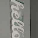 Rustic Distressed White Wooden Hello Sign for Home Decor 14", Wall Hanging Hello Door Sign, Handmade Outdoor Welcome Signs for Porch, Farmhosue Christmas Signs for Shelf Living Room