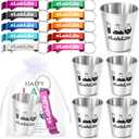 Roshtia 20 Set Lab Week Gift Lablife 2.5 oz Stainless Steel Shot Glasses Keychain Bottle Openers Happy Lab Week Cards Appreciation Gift for Laboratory Workers Office Supplies for Technician