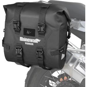Rhinowalk Motorcycle Saddle Bags, Waterproof, 24~42L, Black (2 Pieces), 48L
