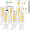 TopLeder G9 LED Bulbs, 3000K Warm White 5W 450LM LED Light Bulbs, No Flicker Non-Dimmable, 40W Halogen Bulb Equivalent, 120V Bi Pin G9 Base Bulbs for Home Lighting, 6-Pack