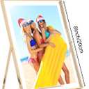 Gold 6x8''Floating Photo Frame Set of 2,For Photo Sizes (3.5x5''4x6''5x7''),Simple Metal beaded floating Picture Frames 5x7'' Gold for Tabletop/Shelf,Classy Gift Choice for Wedding,Thanksgiving