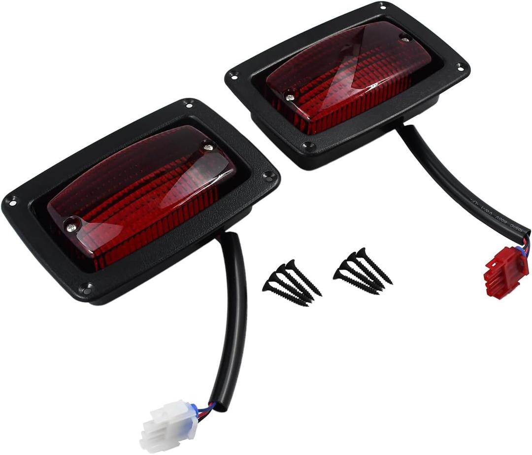 1017035 Golf Carts LED Rear Taillights Kit 12V Compatible with Club Car DS 1982-UP Golf Cart Compatible with Yamaha G14 G16 G19 G22 Golf Cart 3 Wire Wiring Plug Led Tail Lights