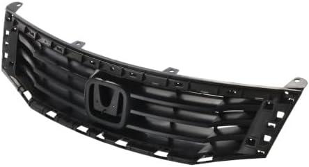 HEADLIGHTSDEPOT Grille Assembly Compatible With Honda Accord 2008-2010 - Painted Black - CAPA Certified - HO1200189C