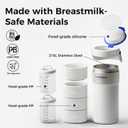 Portable Breast Milk Cooler, 4 Ice Rings, 360Cooling with Vacuum Lid, Safe Chill for 30H+, 22oz Large Capacity with 2 Bottles, Rapid Chill to 40, Extra Wide Opening, Ideal for Work & Travel