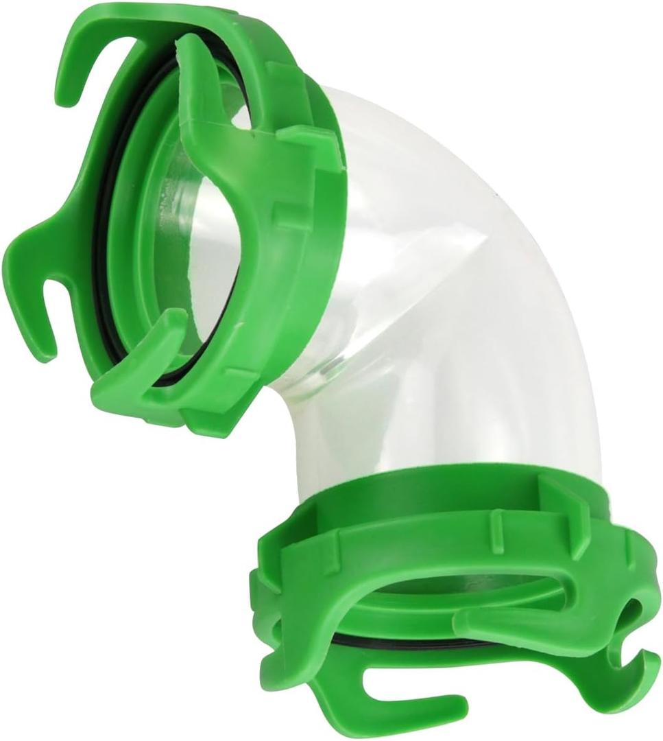 90 RV Sewer Hose Adapter Connect Tote Tank - Fits All Brands Tote Tank & Sewer Hoses - 90-Degree Elbow & 4 Bayonet Prongs on Each End for Odor (90-Adapter to Tank)