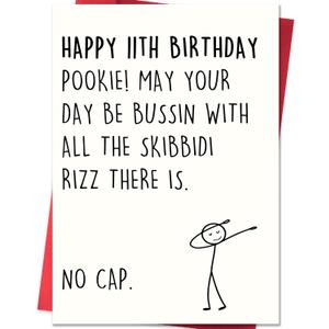 10 x 11th Birthday Card,11 Year Old Birthday Gifts & Decorations for Boys Girls Son Daughter Nephew Niece,Funny 11th Birthday Card for Him Her with Gen Z Teenagers Slang Meme-Inspired Design