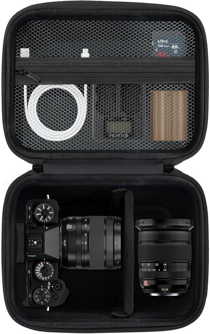 Hard Carrying Case for Fujifilm T30 III/X-T5/X-T50/X-X-T30/X-T10 Mirrorless Digital Camera Kit (Fits 16-50mm/18-55mm Lenses) (Case Only)
