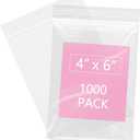 iMailer - 1000 Pcs- 4" x 6" Clear Small Zip Bag - Reclosable Zip Plastic Poly Bags 2 Mil with Resealable Lock Seal Zipper for Photo, Jewelry, Bakery, Treats, Party Favors