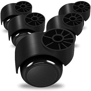 2 Inch Black Silent Office Chair Wheels Replacement - Stemless Casters for Furniture, 5PCS/Pack