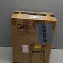 Delog Folding Walker for Senior - Platform Walker with 5 Wheels and Removable Padded Armrests 350lbs, Lightweight Walking Mobility Aid, Standard Walker for Elderly (Black)