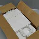 RACETOP 50 Pack White Kraft Paper Gift Bags, 5.8x3.2x8.25 Inch Small Paper Bags with Handles Bulk for Business, Parties & Retail, Shopping, Versatile for Birthday, Wedding, Grocery & Craft