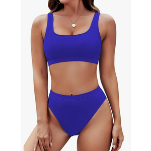 Pink Queen Women's Crop Top High Waisted Cheeky Bikini Set Two Piece Swimsuits XL