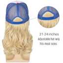 Yan Dream Blonde Mullet Hat Wig with Mustache for Men 4th of July American Costume Funny Wigs Men