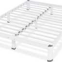 Superay 10 Inch King Size Metal Platform Bed Frame with Round Corners, Storage Space Under High Bed Frame-Heavy Duty Steel Slats Support, Noise Free - Easy Assembly - No Box Spring Needed, White