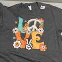 Peace Sign Love T Shirt 60s 70s Tie Dye Hippie Costume T-Shirt, Large