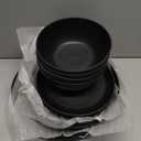 Grow Forward 16-piece Premium Wheat Straw Dinnerware Sets for 4 - Unbreakable Dishwasher & Microwave Safe Plastic Plates and Bowls Sets - Patio, Outdoors, RV, Camping Dishes - Midnight