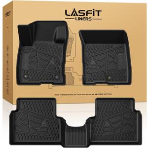 LASFIT Floor Mats for Ford Maverick 2022-2025 2026 (for EcoBoost Gasoline Models Only) All Weather Car Floor Pretoctor TPE Truck Liners for Ford Maverick Gas, 1st & 2nd Row Black