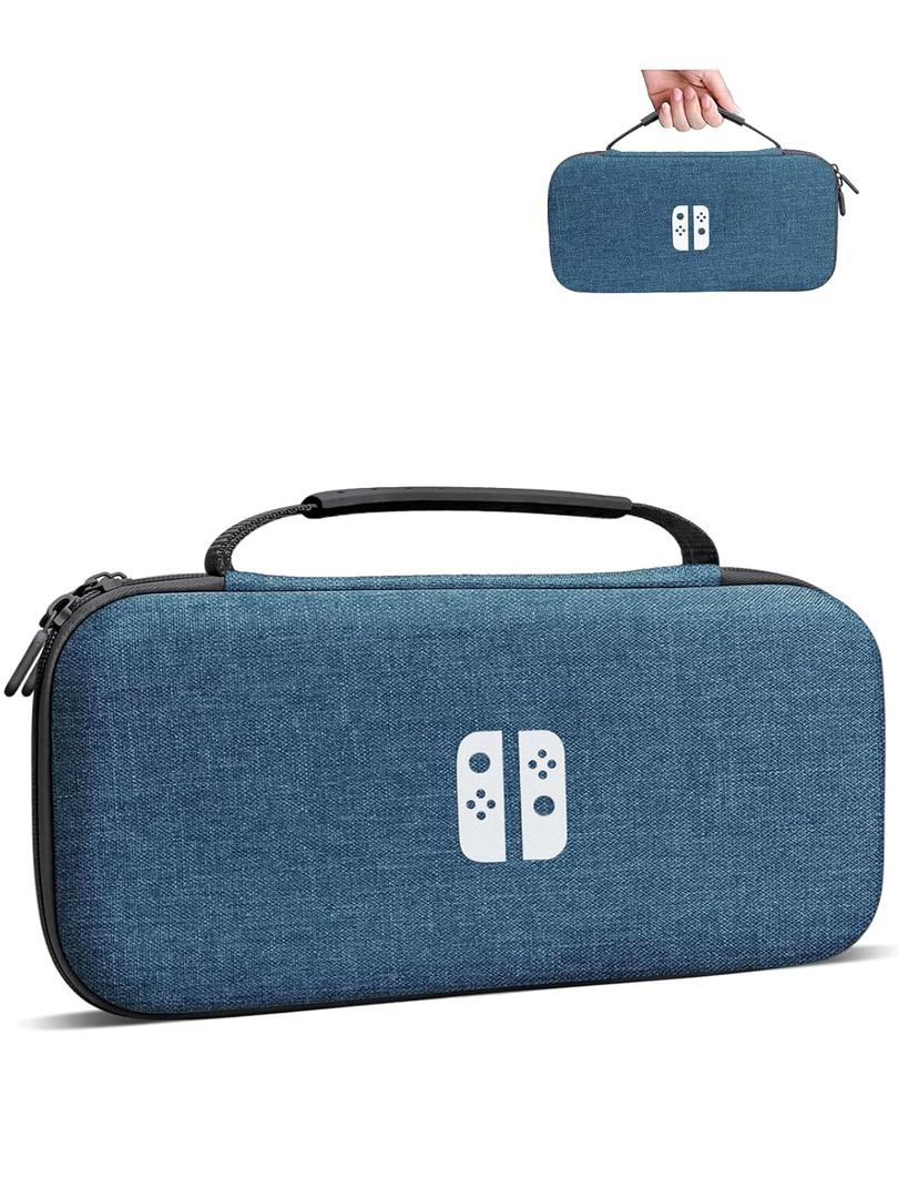 AOLO Carrying Case Compatible with Switch 2 (2025), Portable Hard Protective Travel Case with 10 Game Slots & Accessory Pocke (Blue)