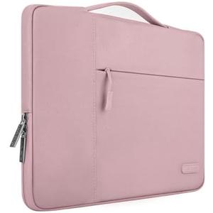 MOSISO Laptop Case 17.3 inch, 17-17.3 inch Laptop Sleeve with Handle Compatible with Dell XPS/HP Pavilion/Ideapad/Acer/Alienware/HP Omen, Polyester Multifunctional Computer Bag, Pink