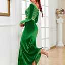 PAINEOMN Princess Costume for Women Princess Dress Adult Long Sleeves Green Dress Gown Dress Halloween Cosplay Party Outfit M
