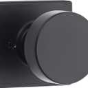 Kwikset Pismo Dummy Door Knob, Single Sided Handle for Closets, French Double Doors, and Pantry, Matte Black Non-Turning Interior Push/Pull Door Knob, with Microban Protection (Square Rose)