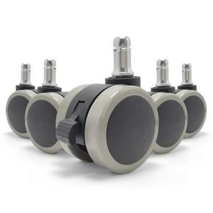 Office Chair Brake Twin Caster Wheels,Universal Fit 2 Inch Castors Replacement,Smooth Silent Chair Casters Wheels for Office Chairs,Gaming Chair,Swivel Chair,Pushchair DIY,Dark Gray(Set of 5)