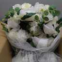 NUPTIO Large Flower Centerpieces for Tables: 17.7 inch Diameter White Artificial Flower Ball Arrangement for Wedding Party Centerpiece - 2 Pcs Fake Floral Rose for Bridal Shower Decorations