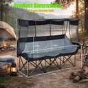 Oversized 3 Person Camping Chair with Canopy Shade Fully Padded Outdoor Folding Camping Chair Suitable For Outdoor Camping, Lawns, And Backyards Equipped With Cup Holders And A Portable Storage Bag
