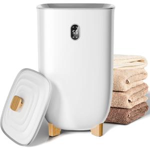 35L Towel Warmer,Large Towel Warmers for Bathroom,Hot Towel Warmers Bucket with 2 Heating Modes,Auto Shut-Off,LCD Screen,Fits 2 Blankets,Bathrobes,White