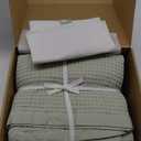 Salt Earth GOTS Certified 100% Organic Cotton Throw Blanket, 60" X 80" Waffle Blankets & Throws for Bed, Throw Blanket for Couch, Modern and Cozy Blanket, All Seasons Comfy Soft Blanket (Sea Foam)
