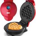 Dash Mini Waffle Maker- Mini Machine for Creative Homemade Treats - Nonstick Iron with Unique Print Design - Stylish Waffle Machine - Red Heart (1 Pack)