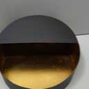 Luxury Metal Wall Candle Sconces Large Handcrafted Wall-Mounted Tealight Candle Holders with Gold Leaf Interior Modern & Rustic Home Dcor for Living Room, Hallway 11.8" Black Single Piece