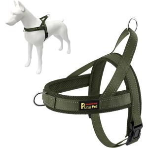 Plutus Pet No Pull Dog Harness with Breathable Mesh Padded, Adjustable Reflective Escape Proof Dog Harness, Quick Fit Dog Vest Harness for Small Medium Large Dogs (M, Ranger Green) (M: chest 19.7"-25.2")