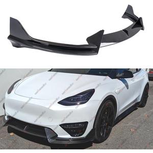 3Pcs Front Lip Compatible with 2020-2024 Tesla Model Y, Bumper Air Dam Lower Chin Splitter Protection Body Kit Fits 2020 2021 2022 2023 2024 (Carbon Fiber Pattern)