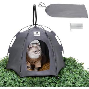 Cat Houses for Indoor Cats Cat Tent Outdoor Pet Supplies, 23.6"  23.6"  16.8" Pop Up Cat Tent Foldable House No Assemble Kitten Bed Cat Cave