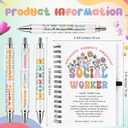 Motipuns 8 Set Social Worker Appreciation Gift Bulk Volunteer Notebooks and Ballpoint Pens Inspirational Appreciation Notepads for Women Men Volunteer Social Worker Graduation Coworker