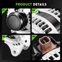 11385N Alternator 1.8L L4 Replacement for Toyota Corolla 2009-2011, Matrix 09-10, Pontiac Vibe 09-10, Scion xD 08-14, 12897, 1042102800, 0986CR6103, AL3370X, 6-Groove Clutch Pulley, 100 Amp