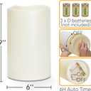 Homemory 6" x 9" Extra Large Outdoor Waterproof Candle with Auto 6-Hour Timer, Ivory Plastic Made, Long Last for Half A Year, Set of 2