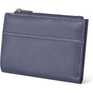 Wallet For Women Full Grain Leather - Small RFID Coin Purse Credit Card & ID Holder for Ladies,Bifold Wallets for Teenager (Nappa Blue)