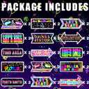 3 x 30 Pieces Roller Skating Party Decorations - Skating Themed Directional Signs for Birthday Parties, Celebrations, and Roller Rink Events