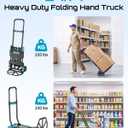 SEESII 2-in-1 Folding Hand Truck, 330lb 4/2 Dolly Cart with Wheels, Blue