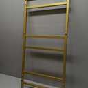 Gold Bar Carts with 3 Tier Glass Shelves, Rolling Serving Bar Cart with Wine Rack and Glass Holder, Home Bar Carts & Wine Carts on Wheels for Kitchen, Indoor & Outdoor