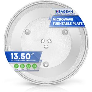 Microwave Plate Replacement 13.5 for F06015Q00AP Compatible with Panasonic Microwave Glass Plate - Oven Spinning Rotating Glass Turntable Dish Tray For Better Reheating and Cooking