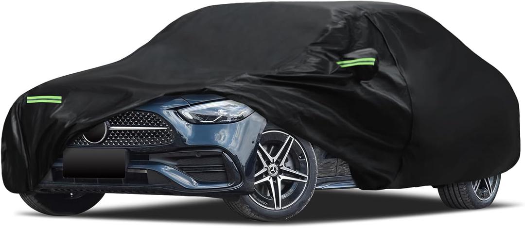 Car Cover Custom Fit for 2008-2026 Mercedes Benz C-Class C300 C350 C400 C450, Migaven Waterproof Full Exterior Cover Sun Rain Protection with Door Zipper and Cotton Lining