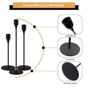 48 Pack Candle Holders Taper Candle Holders Tall Metal Candle Stands Holders for Table Centerpiece Modern Pillar & Home Wedding Decor, Matte Black