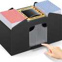 Unniweei Automatic Card Shuffler, Battery-Operated Electric Shuffler, Casino Card Game for Poker, Home Card Game, UNO, Phase10, Texas Hold'em, Blackjack, Home Party Club Game (1-4 Decks)
