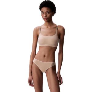 Calvin Klein Women's Invisibles Comfort Seamless Adjustable Skinny Strap Bralette Bra (Large, Bare)